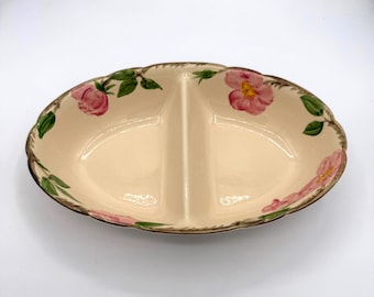 Franciscan Desert Rose Divided Serving Plate Vintage Floral Stoneware Plate