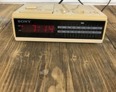 Vintage Digital Clock - Sony Dream Machine - FM AM Digital Clock Radio - Model ICF-C2W