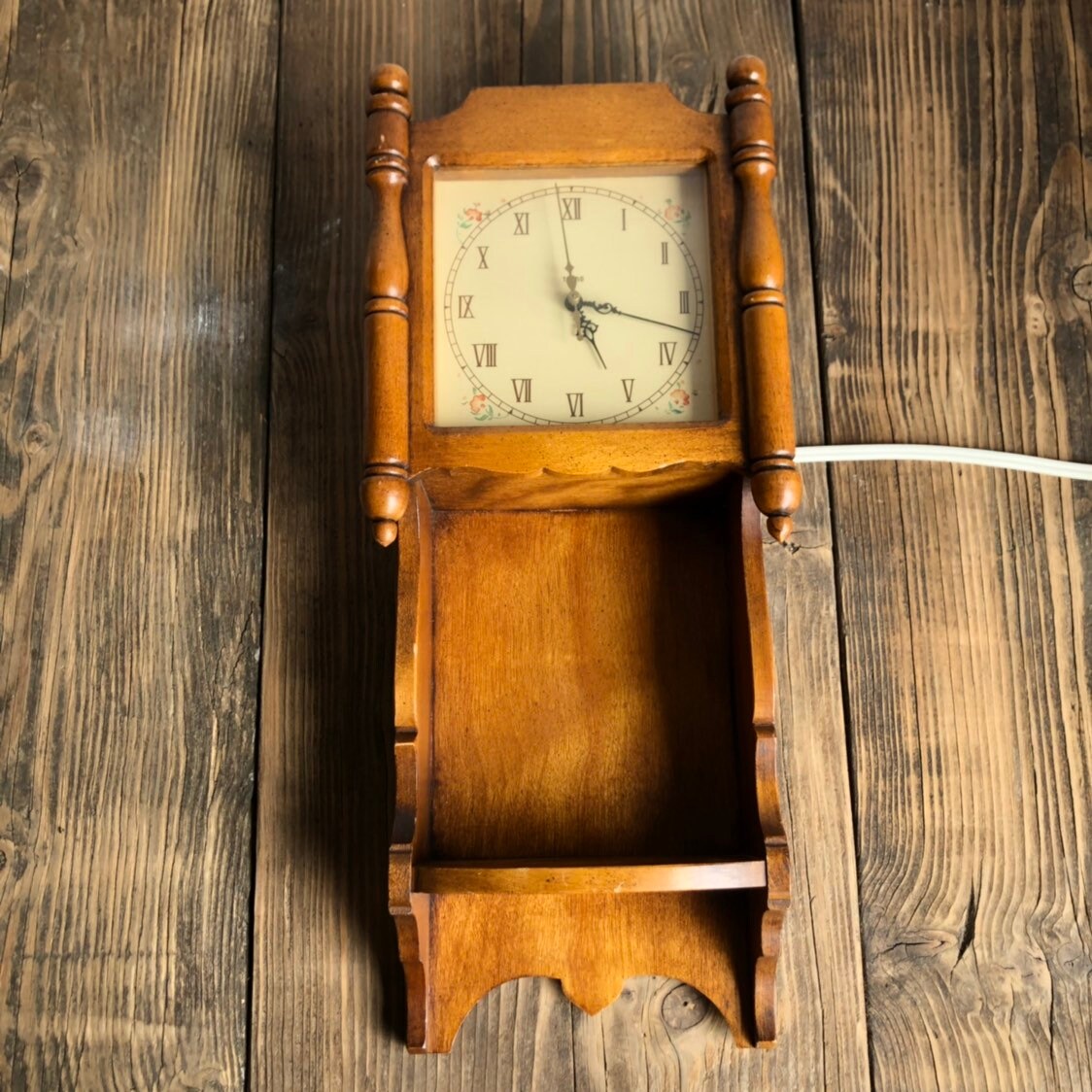 Vintage Trend Wooden Clock Floral Face Zeeland Michigan Etsy