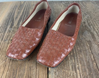 Vintage Brown Woven Loafers - Size Women’s 9 - Massimo - Italy - Leather -