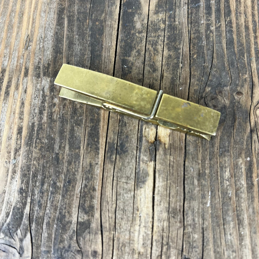 Vintage Brass Clothespin Paperweight Paper Weight Gold Solid Metal Etsy