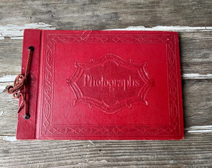 Vintage Red Embossed Photograph Album Antique Ephemera Faux Leather - Etsy