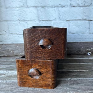 Antique Wooden  Sewing Machine Drawer - Oak Drawer - Storage Wooden Box with Carved Handle