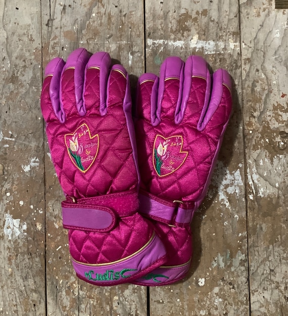 Guanti in pelle Ludis vintage Guanti da sci e da neve rosa -  Italia