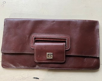 Grande pochette en cuir pochette vintage en Cordovan Enveloppe