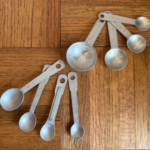 Vintage Aluminum Measuring Spoons Set of Two Vintage Kitchen Retro Home