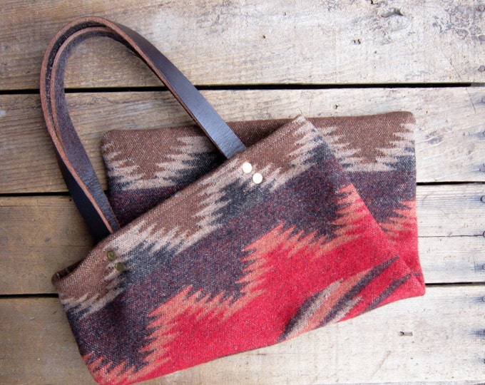 Saddle Blanket Tote Southwestern Wool Bag Etsy