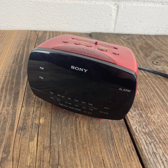 Red Sony Dream Machine Cube Alarm Clock Radio Vintage Etsy