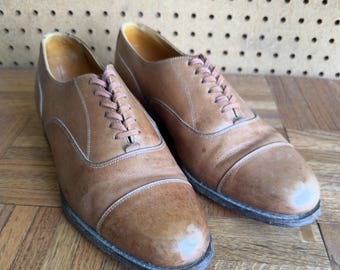 Vintage Cole Haan Herren Cap Toe Oxford Kleid Schuhe | Tan Leder Benchmade Schnürschuhe formelle Schuhe | Größe 10 D