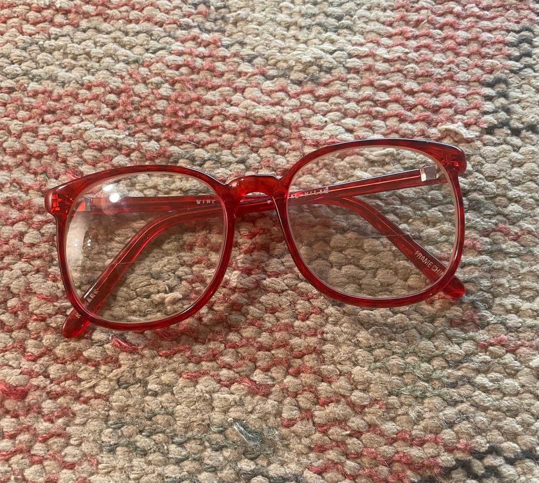 Vintage Small Frame Peabody Glasses Red Round 1980s Wine Childrens Etsy