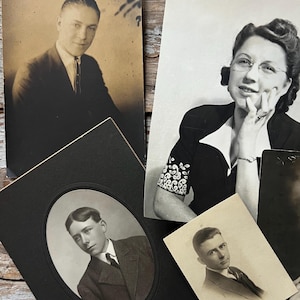 Vintage Black and White Portraits - 1940’s Sepia  Photographs 1930’s Olin Mills