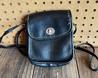 ◎vintage◎COACH Mini Body Bag BLACK COACH VINTAGE BLACK MINI TURNLOCK XBODY CONVERT BELT BAG 9826 USA
