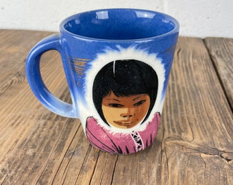 Vintage Matthew Adams Alaska Series Mug - 1950’s - Ceramic - Gold - Hand Painted -