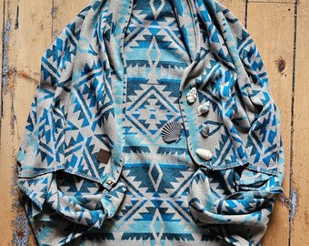 Bay Blue Campfire/Beach Blanket Shawl