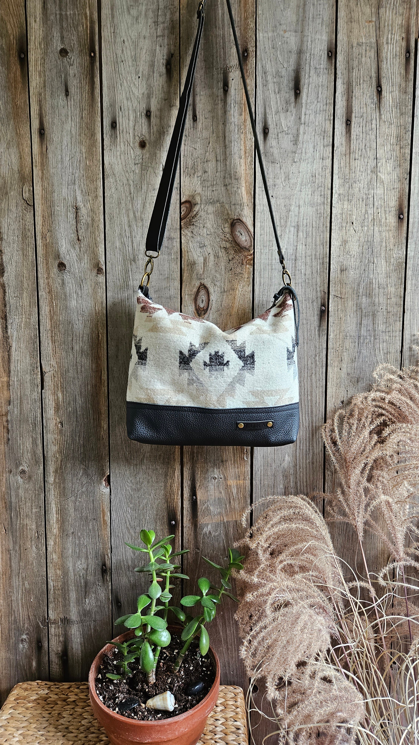 Cream crossbody purse top