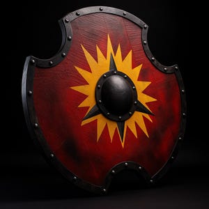 24-Inch Medieval Wooden Shield – Steel Ring & Boss – Leather Grip – LARP, Cosplay and Wall Decor
