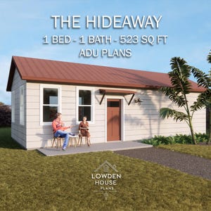 The Hideaway - ADU Plans - Accessory Dwelling Unit 1 Bed-1 Bath 523 Square Feet - Concept Drawings Blueprints