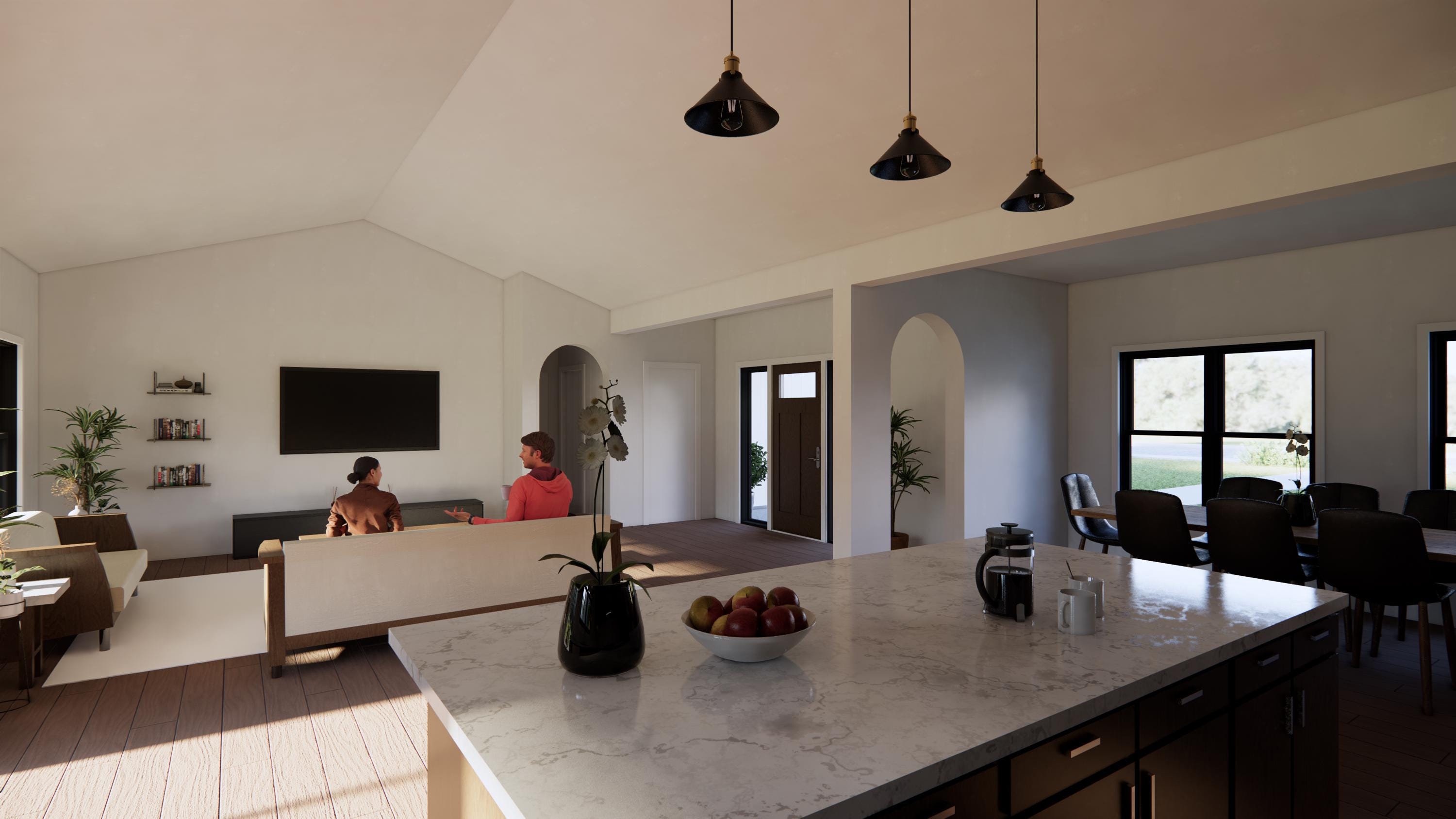 The Country House - House Plans - Open Plan Design - Modern Farmhouse 3 ...