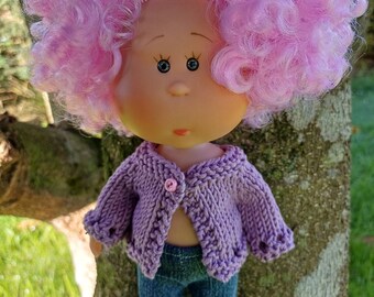 406. Little Mia Nines Onil - Petit bidou Little Mia - Fiche tricot en français et en anglais pour réaliser un petit gilet