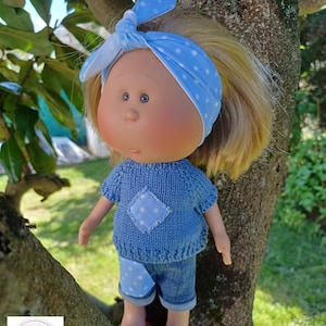Tenue Petits pois bleus pour poupée Mia Nines d'Onil de 30 cm image 2