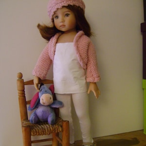 91. French and english knitting pattern PDF - bolero and hat for Little Darling by Dianna Effner doll 13&#39;&#39;