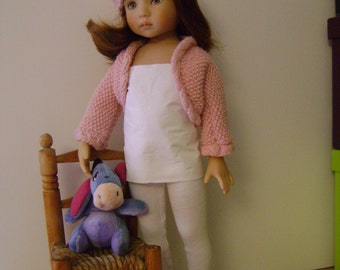 91. French and english knitting pattern PDF - bolero and hat for Little Darling by Dianna Effner doll 13''