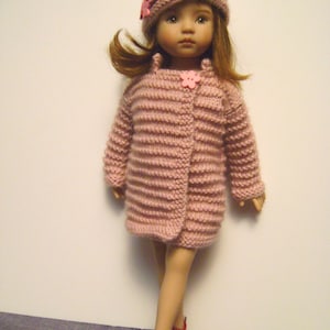93. French and english knitting pattern PDF - coat and hat for Little Darling by Dianna Effner doll 13&#39;&#39;
