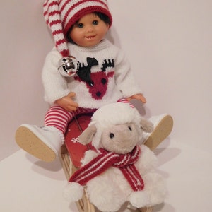 254. French and english knitting pattern PDF - Sweater and hat for Wichtel Müller doll (26 cm)