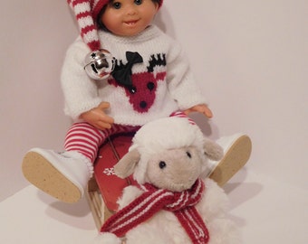 254. French and english knitting pattern PDF - Sweater and hat for Wichtel Müller doll (26 cm)