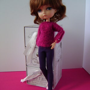 217. French and english knitting pattern PDF - Sweater for Lila Doll (30 cm)
