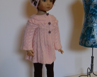 154. French and english knitting pattern PDF - Waistcoat and hat for Little Darling doll 13&#39;&#39;