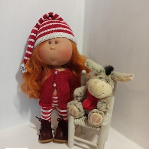 373. Mia Nines Onil - Miss Noël Mia - Fiche tricot en français et en anglais pour réaliser une tunique et un bonnet