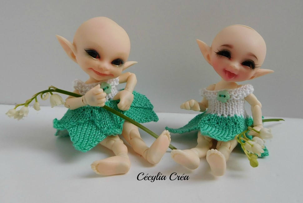 280. French and english pattern PDF - Dress and tunic for BJD Realpuki (10 cm doll)