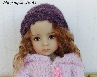 368. French and english knitting pattern PDF - Coat and hat for Little Darling doll 13'' and Paola Reina