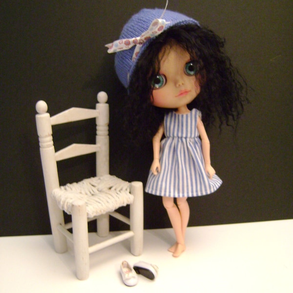 161. French and english knitting pattern PDF - Hat for Blythe and Pullip