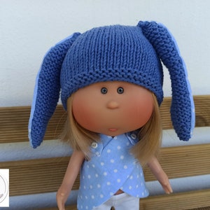 371. Mia Nines Onil - Mon petit lapin Mia - Fiche tricot en français et en anglais pour réaliser un bonnet