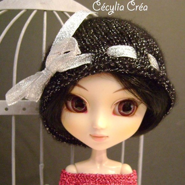 165. French and english knitting pattern PDF - Hat for Pullip