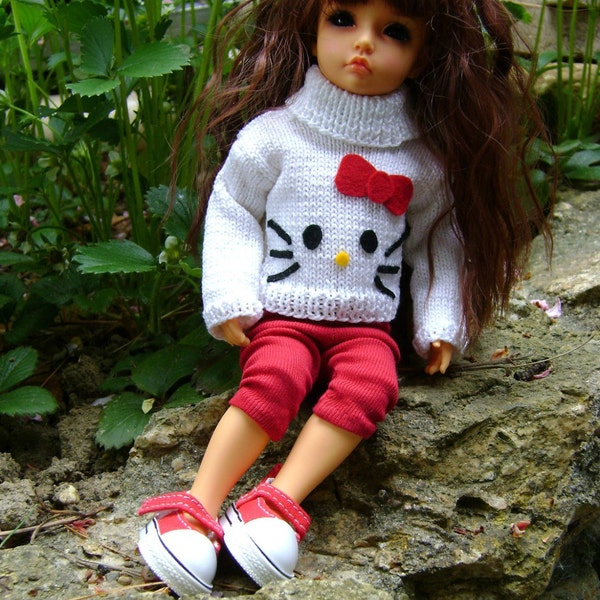 121. French and english knitting pattern PDF - Sweater for BJD BID Iplehouse