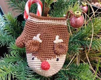 Moufle de Noël renne au crochet