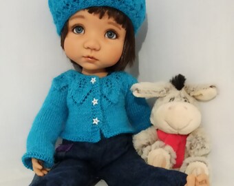 Ensemble gilet et béret pour poupée Meadowdolls Mae Moppet de 38 cm