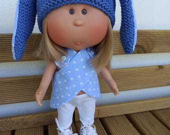371. Fiche tricot Mon petit lapin Mia pour poupée Mia Nines d'Onil