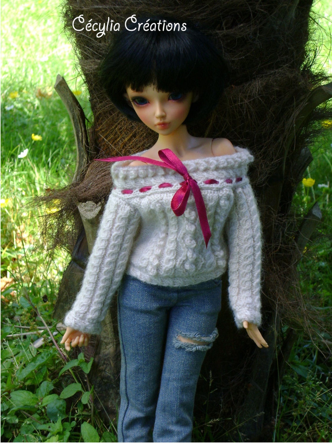 21. Ellowyne - French and english knitting pattern PDF - Sweater for Ellowyne Wilde and Minifee