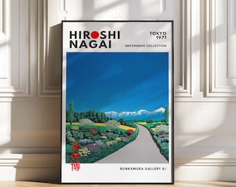 Hiroshi Nagai, Japandi wall decor, Vaporwave print, 80s Poster, Pop art, Dorm room decor, Trendy wall art, japanese wall art, Wall decor