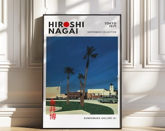 Hiroshi Nagai, Vintage poster, Japanese Retro Poster, Japandi wall decor, Vaporwave print, 80s Poster, Pop art, Dorm room decor, Wall art