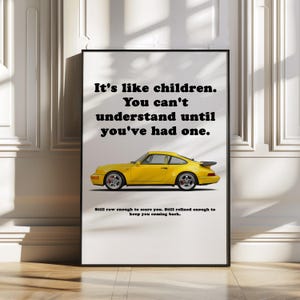 Porsche 911 930 Turbo, affiche Porsche, affiche de voiture, art Porsche 911 vintage, art mural voiture classique, décoration murale voiture de sport