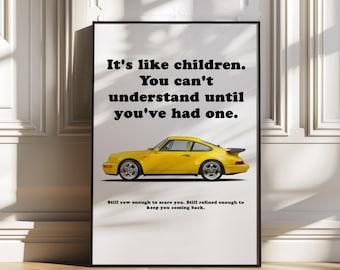 Porsche 911 930 Turbo, porsche poster, car poster, vintage Porsche 911 art, classic car wall art, sports car wall decor