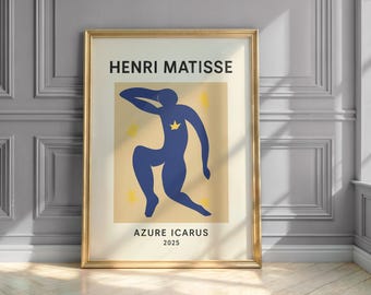 80's アンリマティス ヴィンテージポスター JAZZ シリーズ イカロス アートポスター- ジャズ：イカロス1943年(70cm×100cm） アンリ