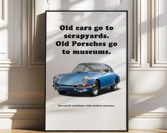 The Original Porsche 911, Vintage Car Art, Automotive Poster, Garage Wall Art, Automobile Wall Poster, Sports Car Wall Decor