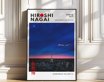 Hiroshi Nagai, Retro poster, Japandi wall art, Vaporwave print, 80s Poster, Pop art, Dorm room decor, Japanese wall art, Gallery wall art