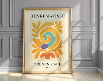 Matisse Print, The Sun Snail, Mid Century Modern Wall Art, Vintage Poster, Trendy Wall Art, Dorm Wall art, Museum Poster, Retro Wall art